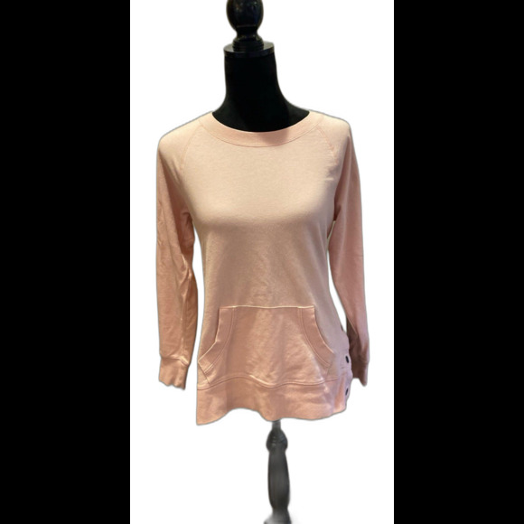 Xersion Women's Pullover Sweatshirt Size Small Long Sleeve Top Soft Pink Pocket - Picture 2 of 12